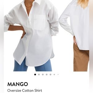 Mango Oversized White Collared Shirt